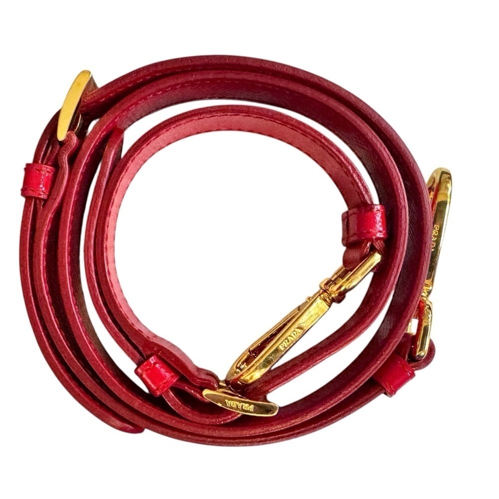 Auth. PRADA 2012 Candy Apple Red Saffiano Leather Tote - Picture 12 of 15